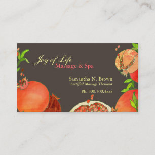 Pomegranate Massage Spa Appointment Card