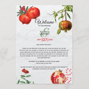 Pomegranate Mediterranean Wedding Itinerary  Program