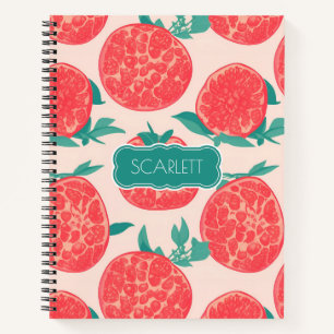 Pomegranate Pastel Colourful Personalized Pattern Notebook