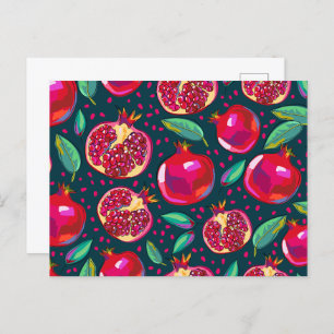 pomegranate  pattern postcard