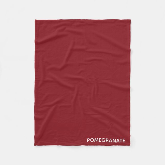 Pomegranate red color name fleece blanket (Front)