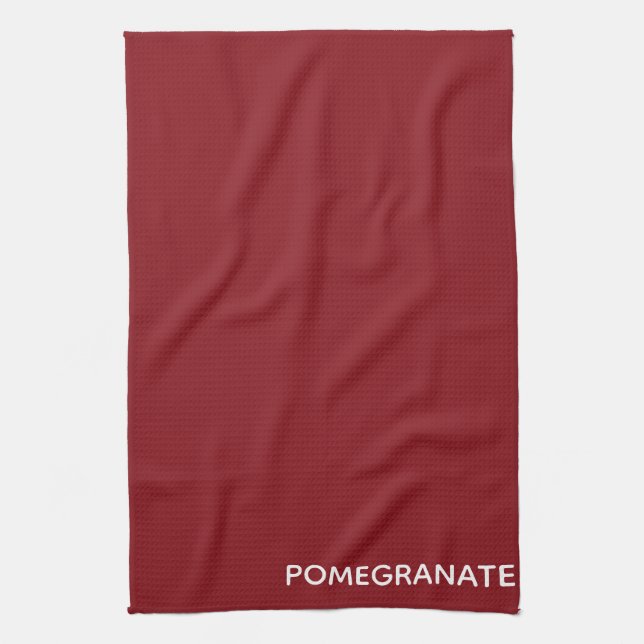 Pomegranate red color name kitchen towel (Vertical)