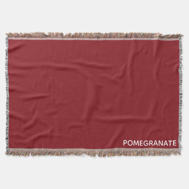 Pomegranate red color name throw blanket (Front)