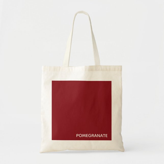 Pomegranate red colour name tote bag (Front)
