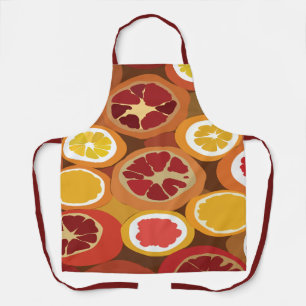 Pomegranate Red Orange Fruit Tropical Pattern Apron
