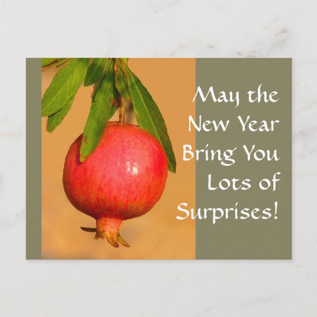Pomegranate Rosh HaShana Holiday Postcard (Front)