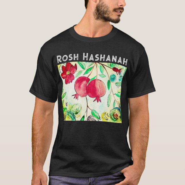 Pomegranate Rosh Hashanah Fruit Shana Tova  T-Shirt (Front)