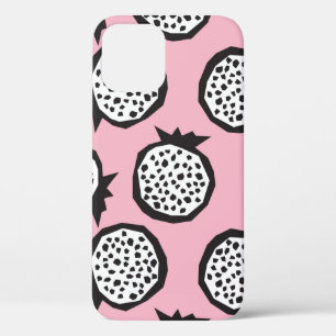 Pomegranate seamless pattern in modern abstract st iPhone 12 case