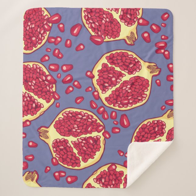Pomegranate seamless pattern. sherpa blanket (Front)