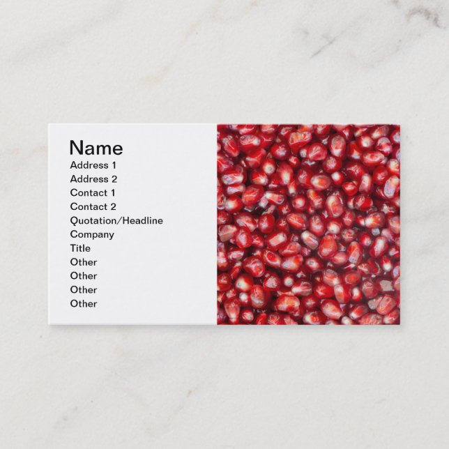 Pomegranate seeds business card (Front)