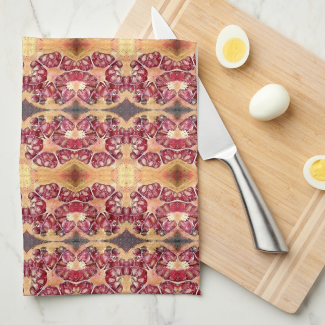 Pomegranate Seeds Pattern Kitchen Towel (Quarter Fold)