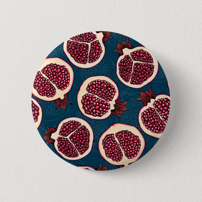 Pomegranate slices 2 inch round button (Front)