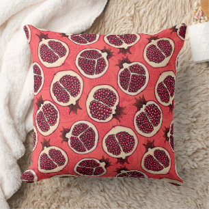 Pomegranate slices 2 throw pillow