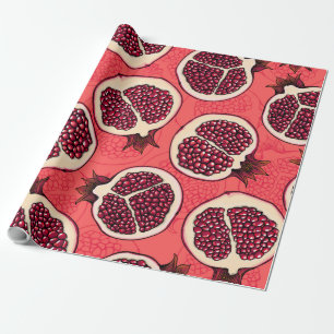 Pomegranate slices 2 wrapping paper