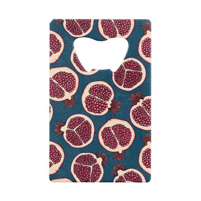 Pomegranate slices credit card bottle opener (Front)