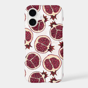 Pomegranate slices on white