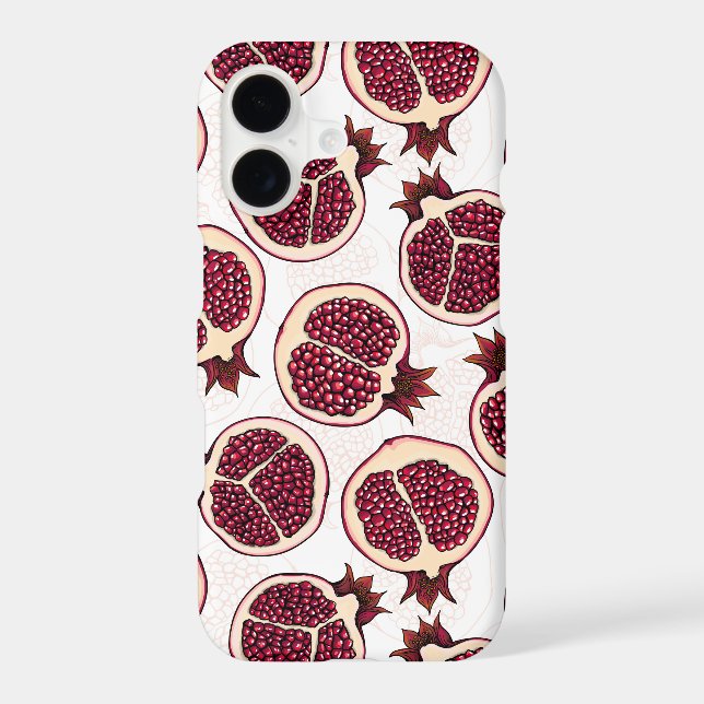 Pomegranate slices on white (Back)
