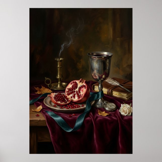 Pomegranate Still Life Poster (Front)