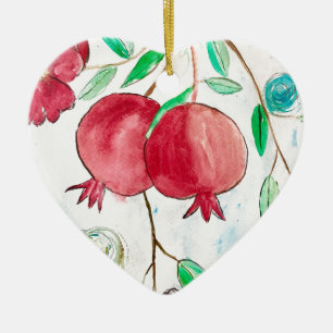 Pomegranate Vintage Red fruit Vintage Ceramic Ornament