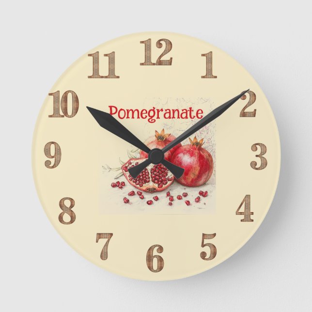 Pomegranate Wall Clock (Front)