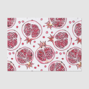 Pomegranate watercolor and ink pattern tissue paper