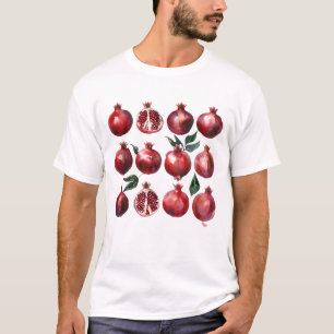 Pomegranate Watercolor Art T-Shirt