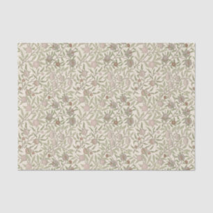 Pomegranate William Morris soft neutrals on white Tissue Paper