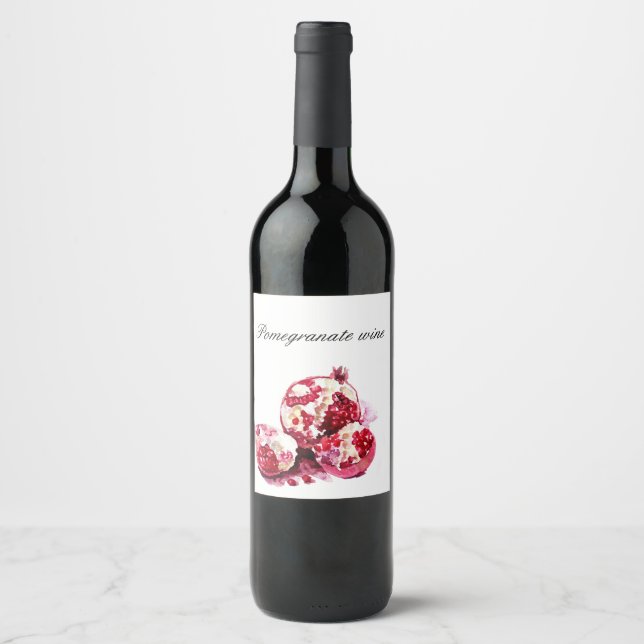 Pomegranate wine label. wine label (Front)