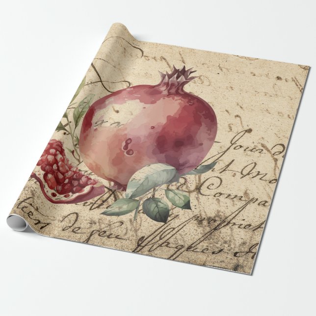pomegranate wrapping paper (Unrolled)