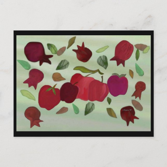 Pomegranates and Apples Sweet Year Postcard (Front)