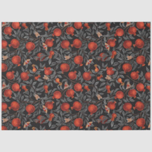 Pomegranates and Bella Moths in red and grey Tissue Paper