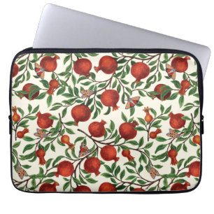 Pomegranates and Bella Moths on off white Laptop Sleeve