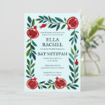 Pomegranates Custom B'nai Bat Bar Mitzvah QR Code Invitation<br><div class="desc">Perfect card to announce a bar mitzvah, bat mitzvah or other Jewish celebration! Hand made art for you! FULLY CUSTOMIZABLE! Click on “Personalize” above to edit the text and add your link to the QR code. Click "edit using design tool" to adjust the fonts, colours and placements and to delete...</div>