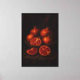 Pomegranates on Velvet Canvas Print