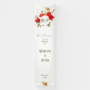 Pomegranates watercolor theme Bright colours Banner