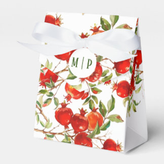 Pomegranates watercolor theme Bright colours Favor Box