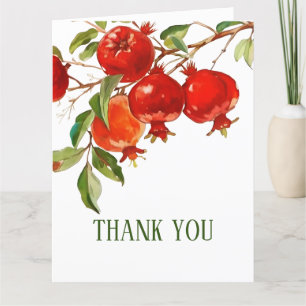 Pomegranates watercolor theme Bright colours Thank You Card
