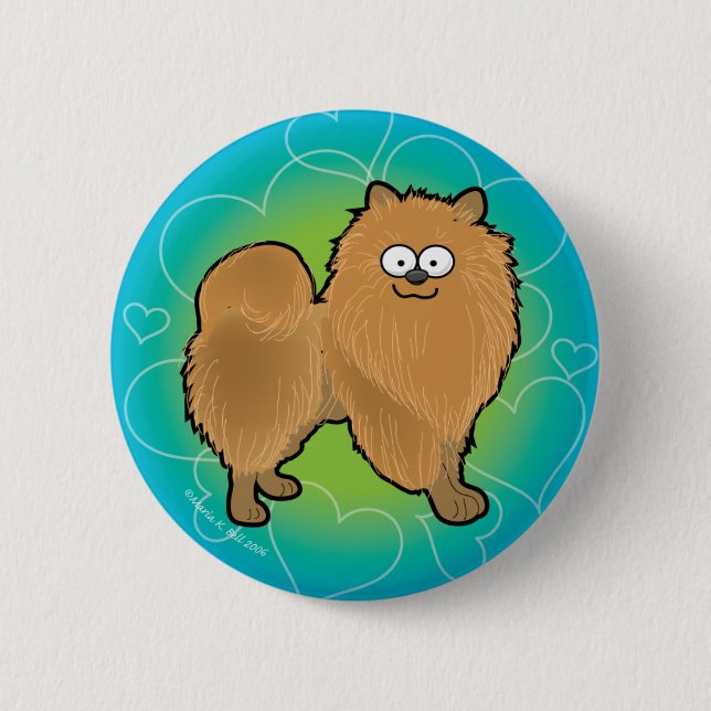 Pomeranian 2 Inch Round Button (Front)