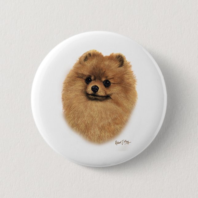 Pomeranian 2 Inch Round Button (Front)