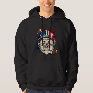Pomeranian American Football Dog Lovers Usa Flag Hoodie