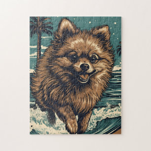 Pomeranian at the beach jigsaw puzzle