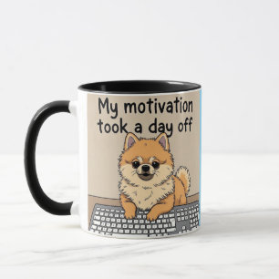 Pomeranian at the Keyboard Mug – Cute Dog Designer