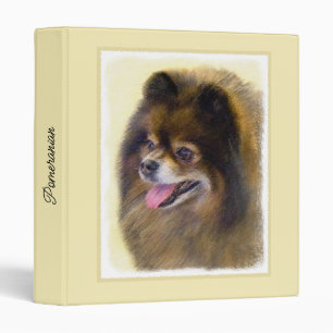 Pomeranian Black and Tan Painting Original Dog Art Binder