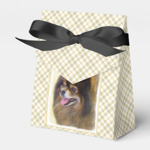 Pomeranian Black and Tan Painting Original Dog Art Favor Box