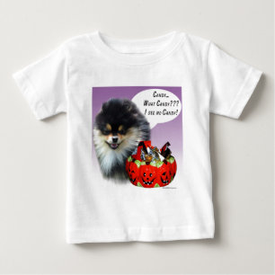 Pomeranian (blktan) Halloween Candy Baby T-Shirt