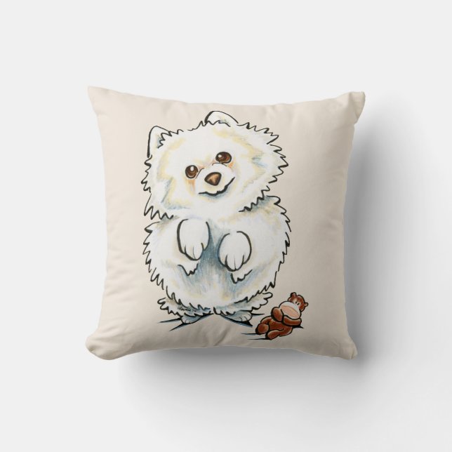 Pomeranian Boo Boo Throw Pillow (Front)