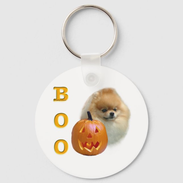 Pomeranian Boo Keychain (Front)