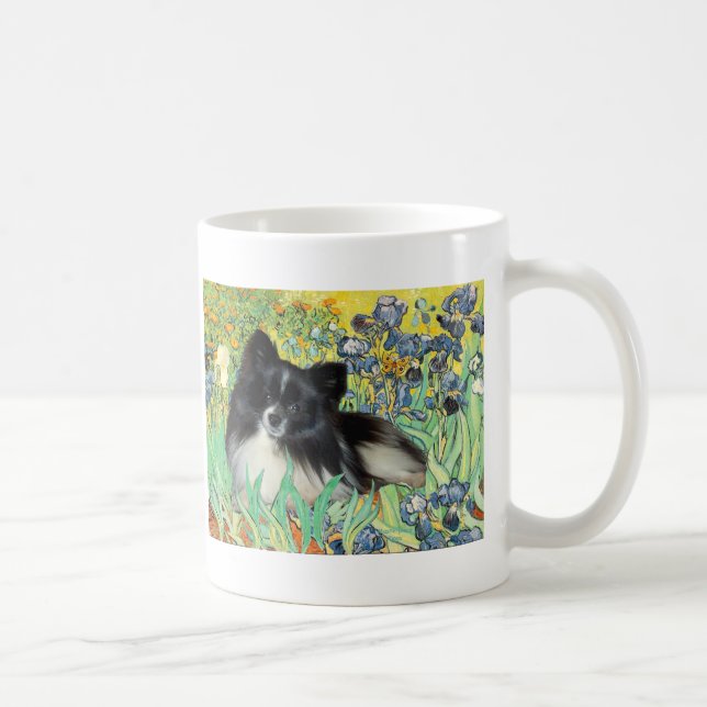Pomeranian (BW) - Irises Coffee Mug (Right)