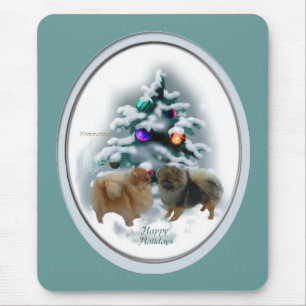 Pomeranian Christmas Gifts Mouse Pad