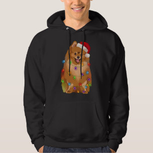 Pomeranian Christmas Lights Xmas Pom Dog Lover Hoodie